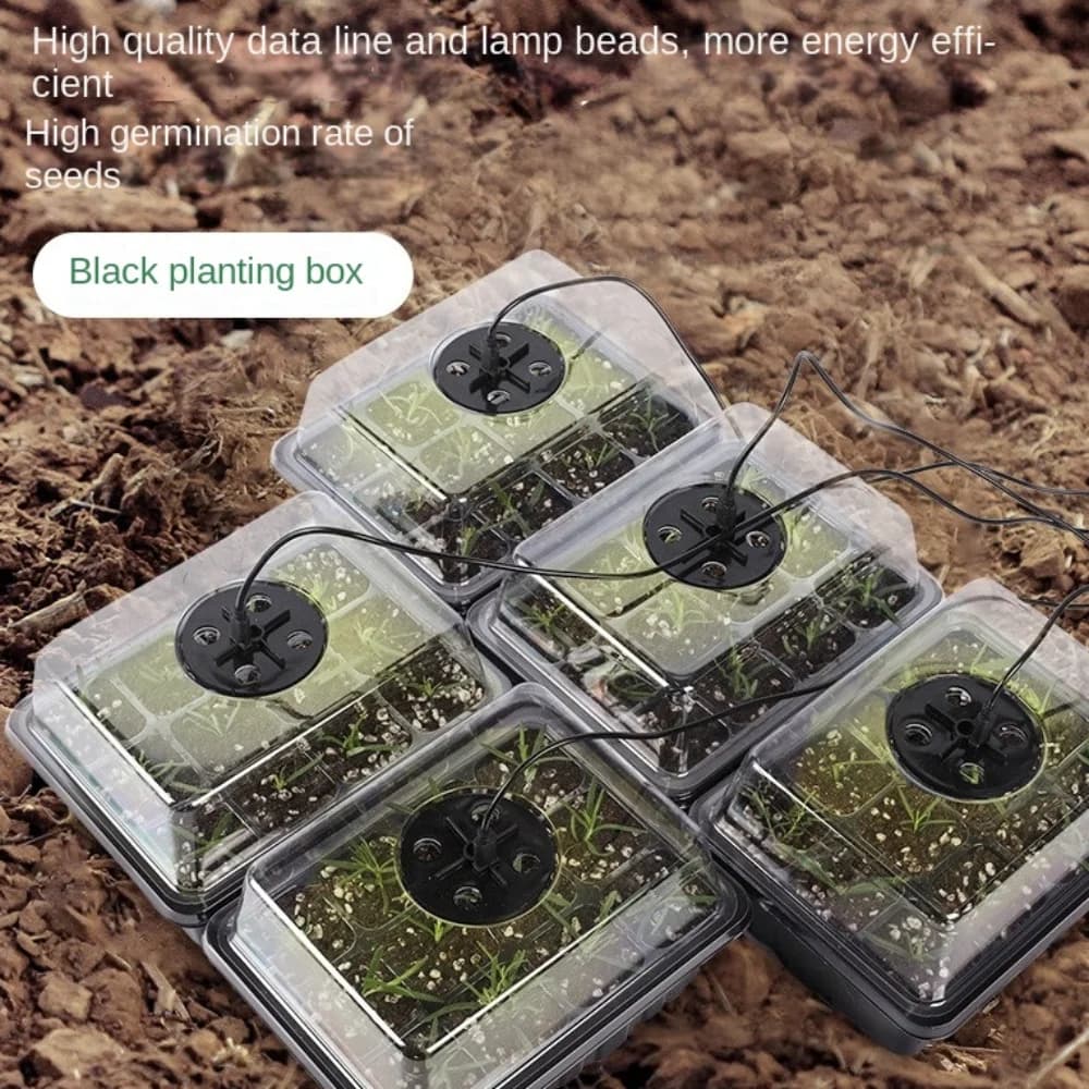 6/12 Grills Seed Starter Tray with Winding Hole Plant Growing Seeds Germination Base Mini Serra Plant Starter Kit Garden
