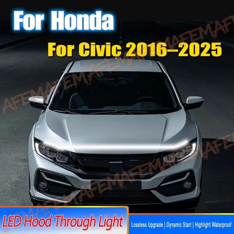 For Honda Civic 16-25 Led Car Ho0d Daytime Running Light Strip WithStart Scan Car Decorative Atmosphere Lamps DRL Waterproof