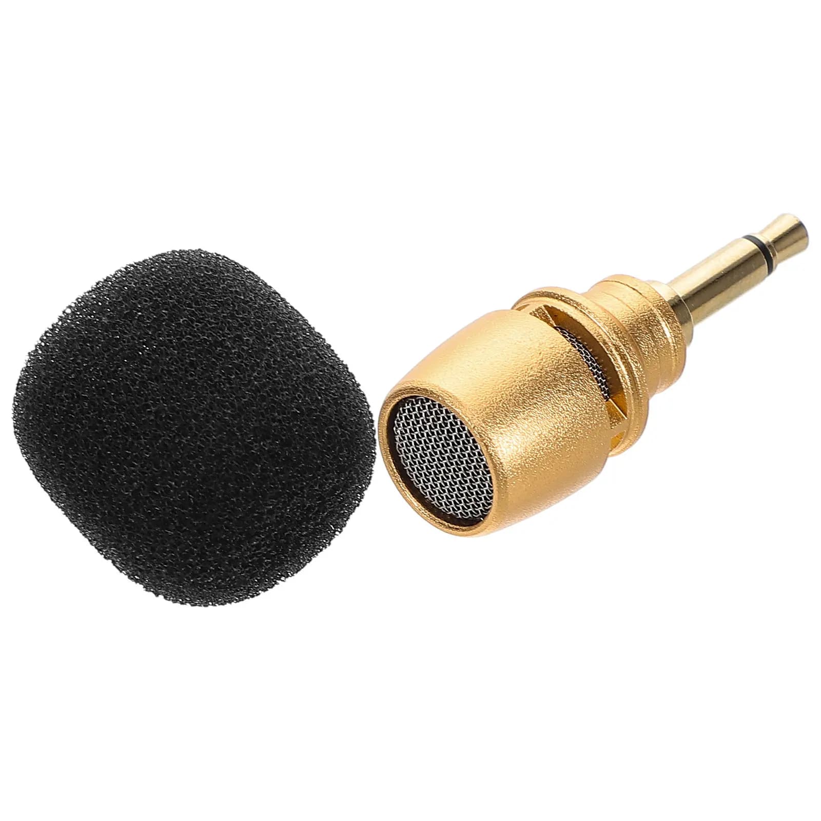 Mini Smartphone Microphone Gold Portable Plug-in Mic for Phone Live Streaming Singing Recording Phone Microphone