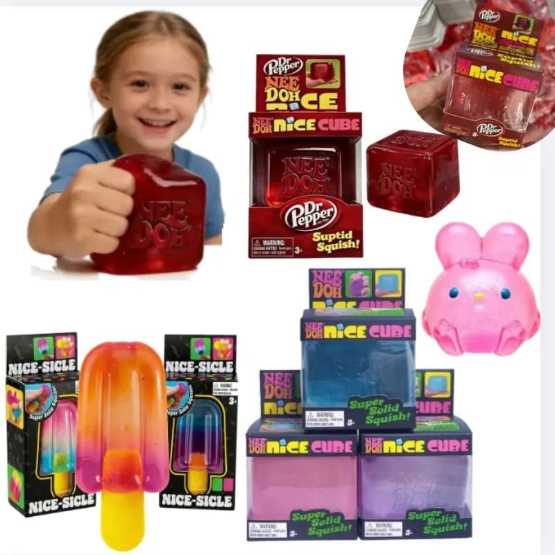 Needoh Nice Cube Fidget Toy Super Sensorico Antistress Squishy Rilassante per Adulti Bambini Ufficio Casa Regalo per Alleviare l'Ansia