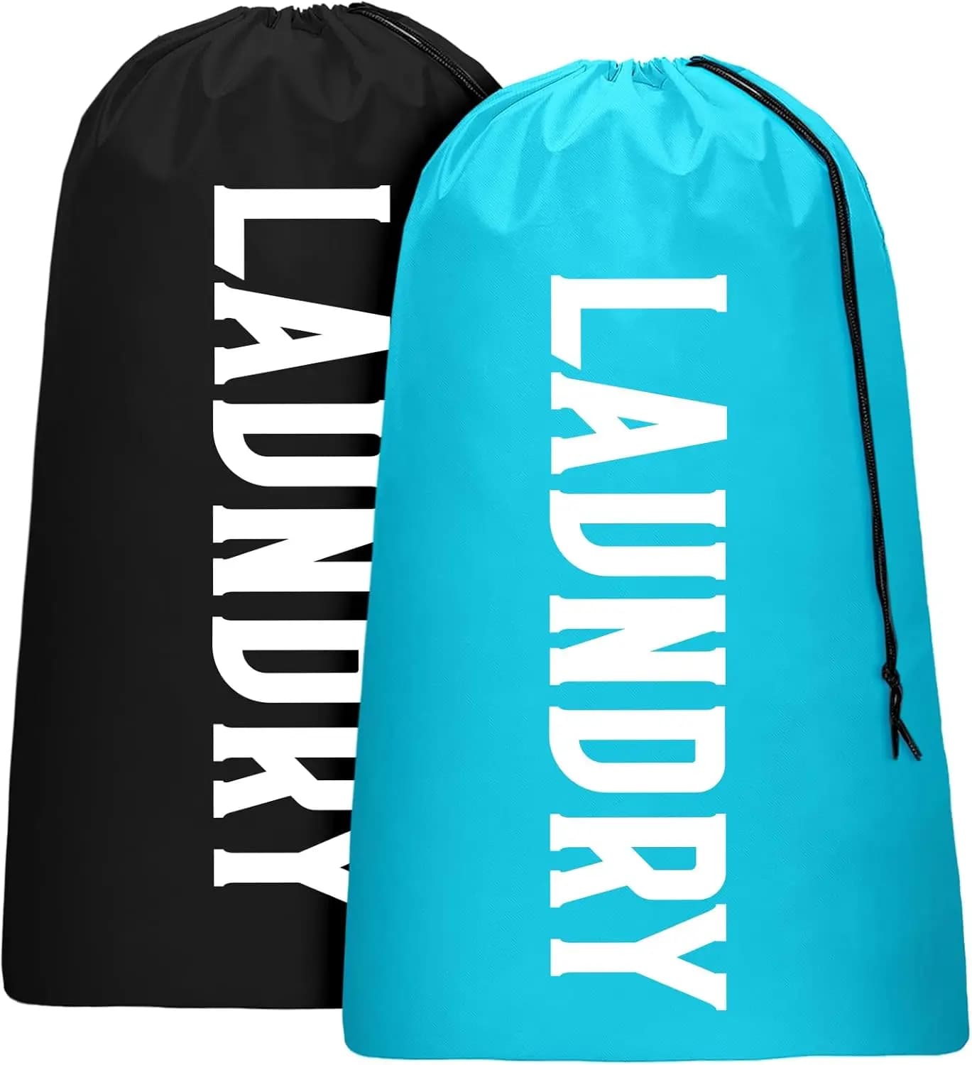 Pack of 2 XL Bags for Travel Bucato, Washable Clothes Organizer in Washing Machine, Contains 4 Charges (Blu+Nero)