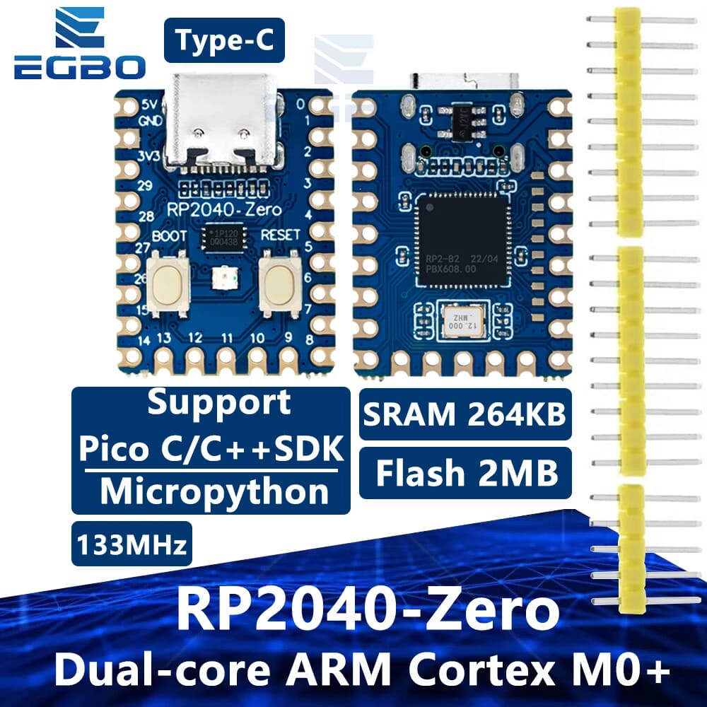 1 ~ 3PCS RP2040-Zero Per Raspberry Pi Microcontrollore PICO Modulo Scheda di Sviluppo con Dual-Core Cortex M0 + Processore 2MB Flash