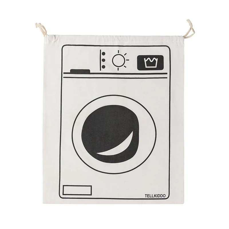 Borsa portaoggetti con coulisse 60x80cm in tessuto stampato, organizer per vestiti sporchi, borsa grande in cotone e lino per biancheria, vestiti e giocattoli