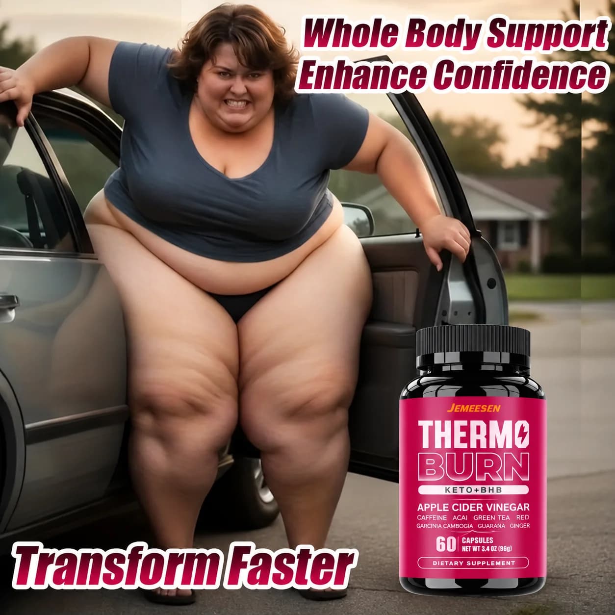 BHB Dietary Capsules with BHB Premium Blend, Acai Fruit, Green Tea Leaf, Anti-carb Diet and Fat Burning, Metabolism Boost, Detox