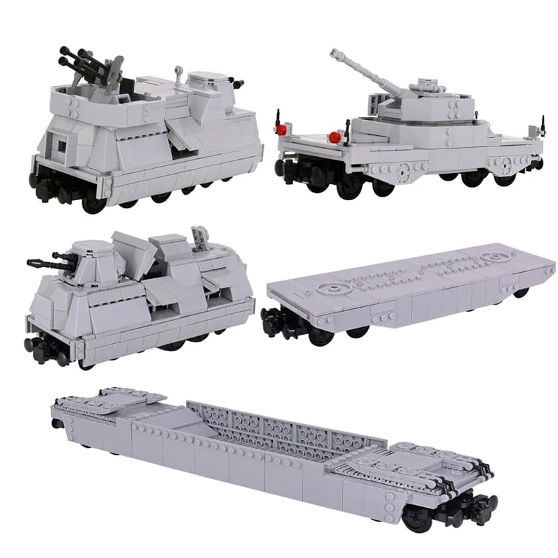 MOC Città Militare Carro Armato Destroyer veicolo blindato Artiglieria Treno Building Block Mattoni FAI DA TE High-tech Giocattoli per i regali dei bambini
