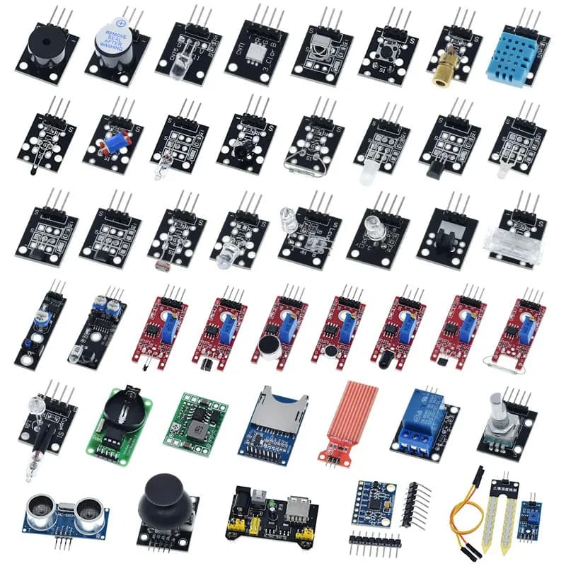 For Arduino 43 Kinds of Sensors Digital Temperature Humidity RGB LED Soil Buzzer Sound raindrop Ultrasonic Sensor Module UNO R3