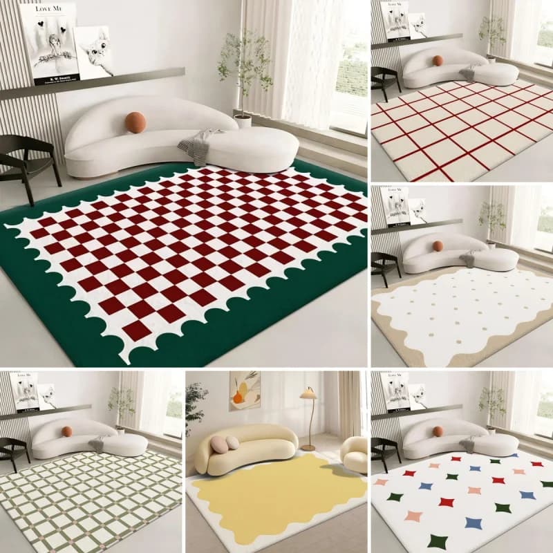 Tappeto color crema Ins per la decorazione del pavimento della camera da letto di casa Tappetino lavabile di grandi dimensioni Tappetino antiscivolo per tavolino da bagno Zerbino