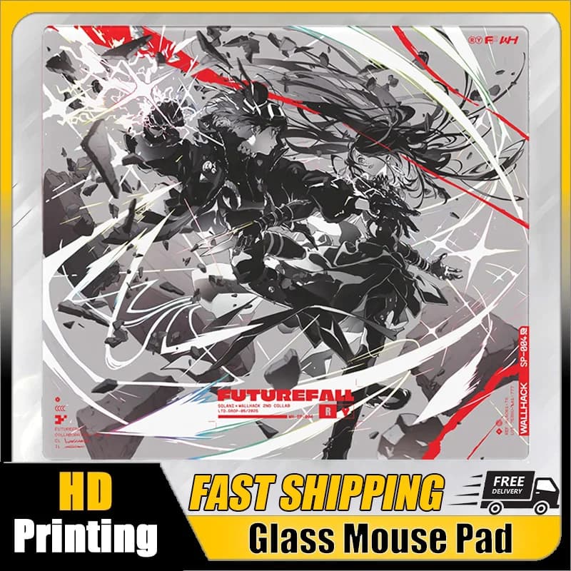 Tappetino per Mouse da Gaming in Vetro S-SP004 YUME con Superficie Opaca, Tappetino da Scrivania Temperato per FPS, Accessori Personalizzati per Gaming e Ufficio