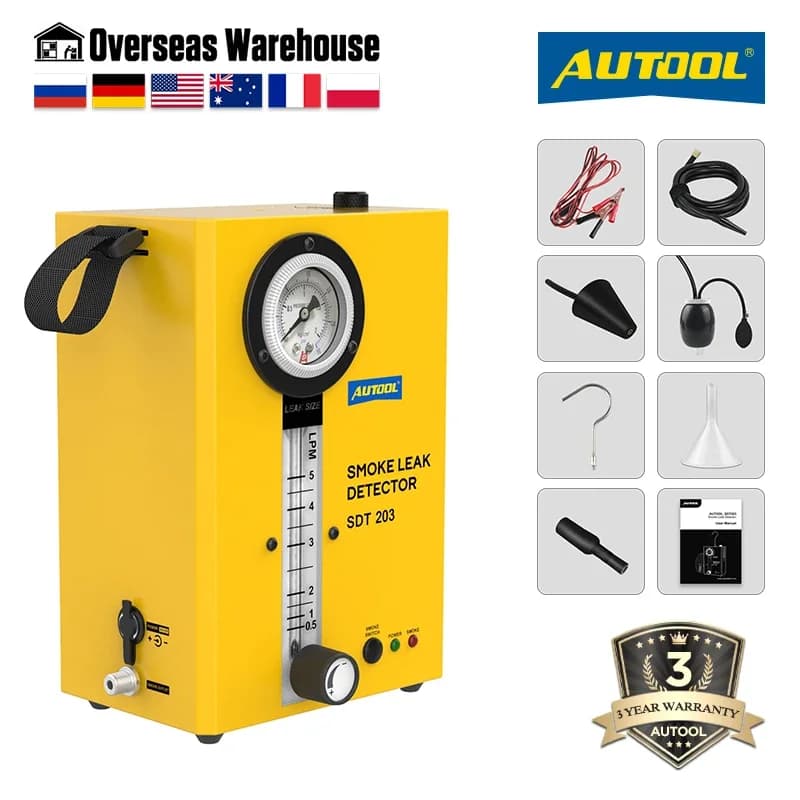 AUTOOL Originale SDT203 Rilevatore di Fughe di Fumo per Auto Tubo EVAP Strumento Diagnostico Perdite di Vuoto EVAP Analizzatore di Perdite per Auto 12V