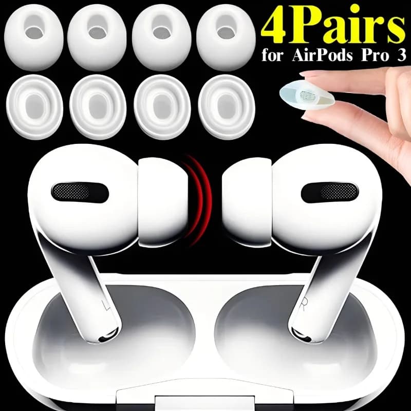 1/2/4 pairs of spare earphones for AirPods Pro 3 earphones silicone rubber headset cap gel accessories XS/S/M/L white