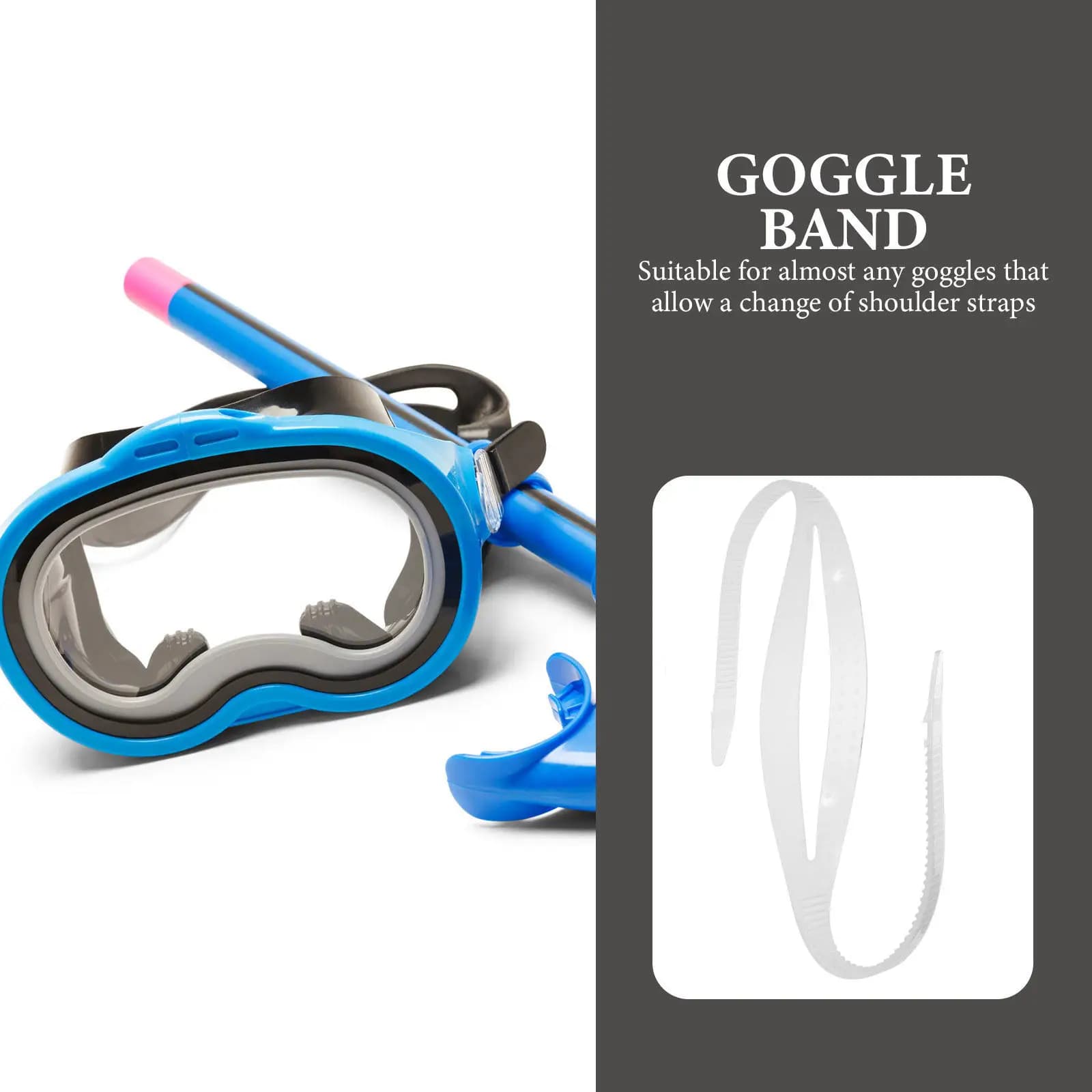 2pcs Adjustable Silicone Swim Goggles Strap Replacement For Diving Snorkel Mask Comfortable Lightweight Universal Fit Anti-Fog