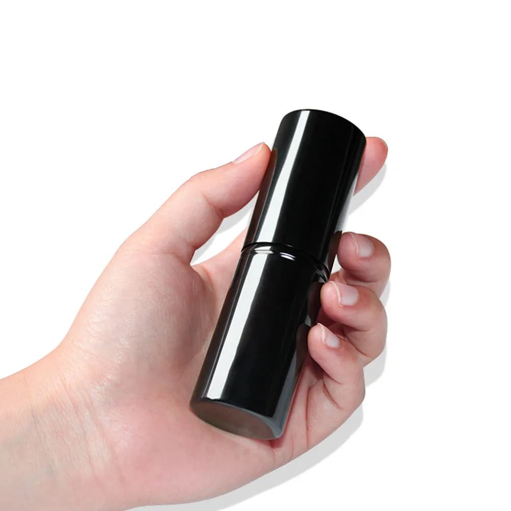 1 pennello per trucco con setole in nylon ultra morbide, testa rotonda, manico in legno, impugnatura comoda, pennello professionale per cosmetici, per donna, per polvere