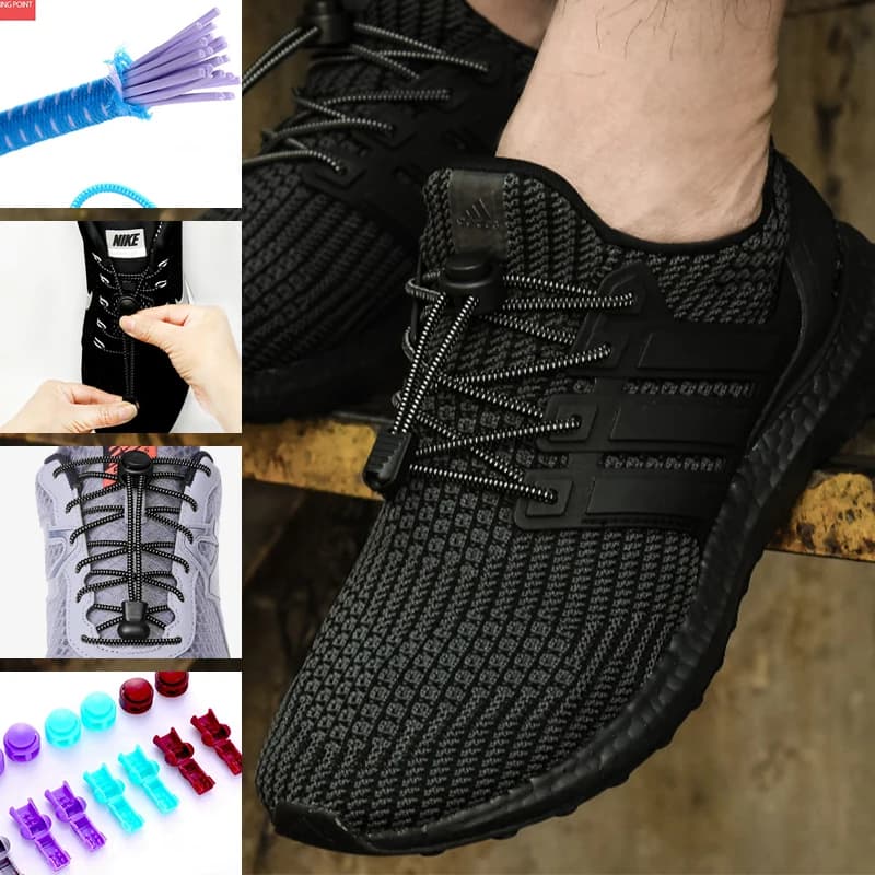 Sneaker ShoeLaces Elastic No Tie Shoe Laces Stretching Lock Lazy Laces Quick Rubber Shoelace Adult Children Shoe Accessories