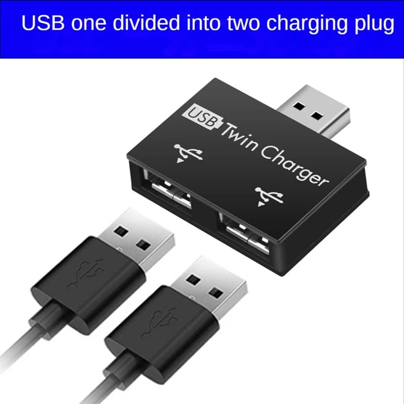 Hub USB da 1 pezzo a 2 porte Hub Adattatore Splitter USB Mini Dual USB Ricarica Extender per telefono Computer Bianco