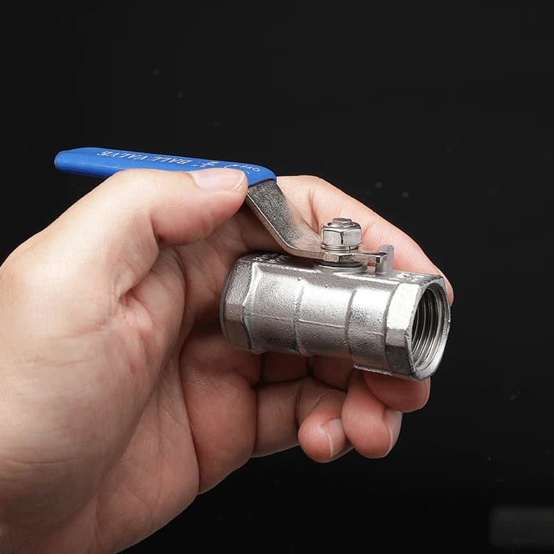 Valvola a sfera monoblocco in acciaio inossidabile 304, valvola con filettatura femmina da 1/2 ", interruttore per tubi dell'acqua, accessori per tubazioni 1 pz