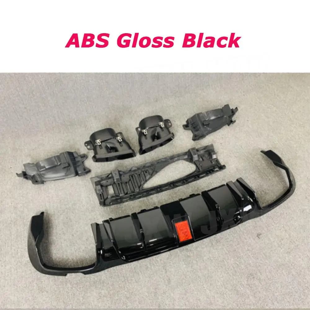JXWANCF ABS Gloss Black Rear Bumper Lip Light Diffuser with Exhaust Tips For Benz E Class W213 E400 E63 AMG 2017-2020 Kits