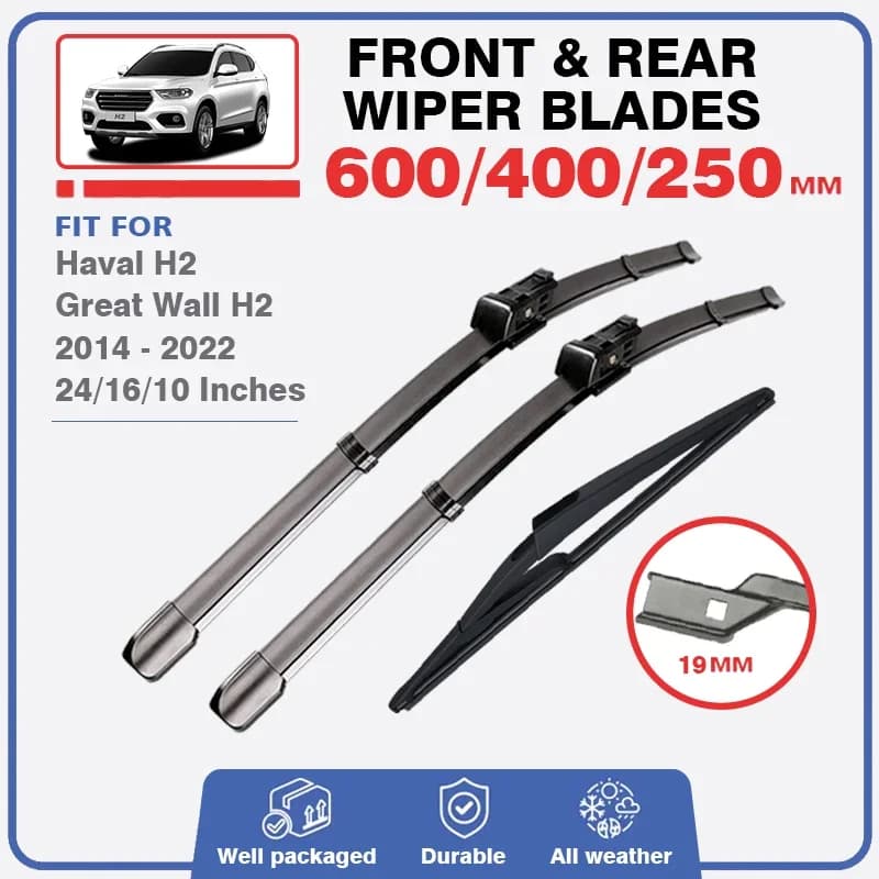 Set of rear front windscreen wiper blades for Haval H2 Great Wall Hover H2 2014 - 2022 Windshield Windshield Rear Washer 2016 2017 2018