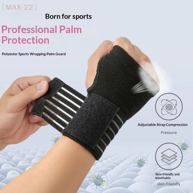 〔MAX-22〕1PCS Universal Wrist Support Sports Bandage Gloves Adjustable Wrist Brace Fitness Sports Anti- Anti-Wear Gloves