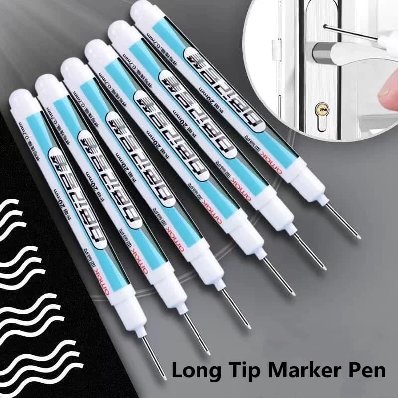 10 Pz/set Permanent Fat Pen Long Head White Pens Waterproof Pen for Metal Drilling Pen For Home Punching Suppliers