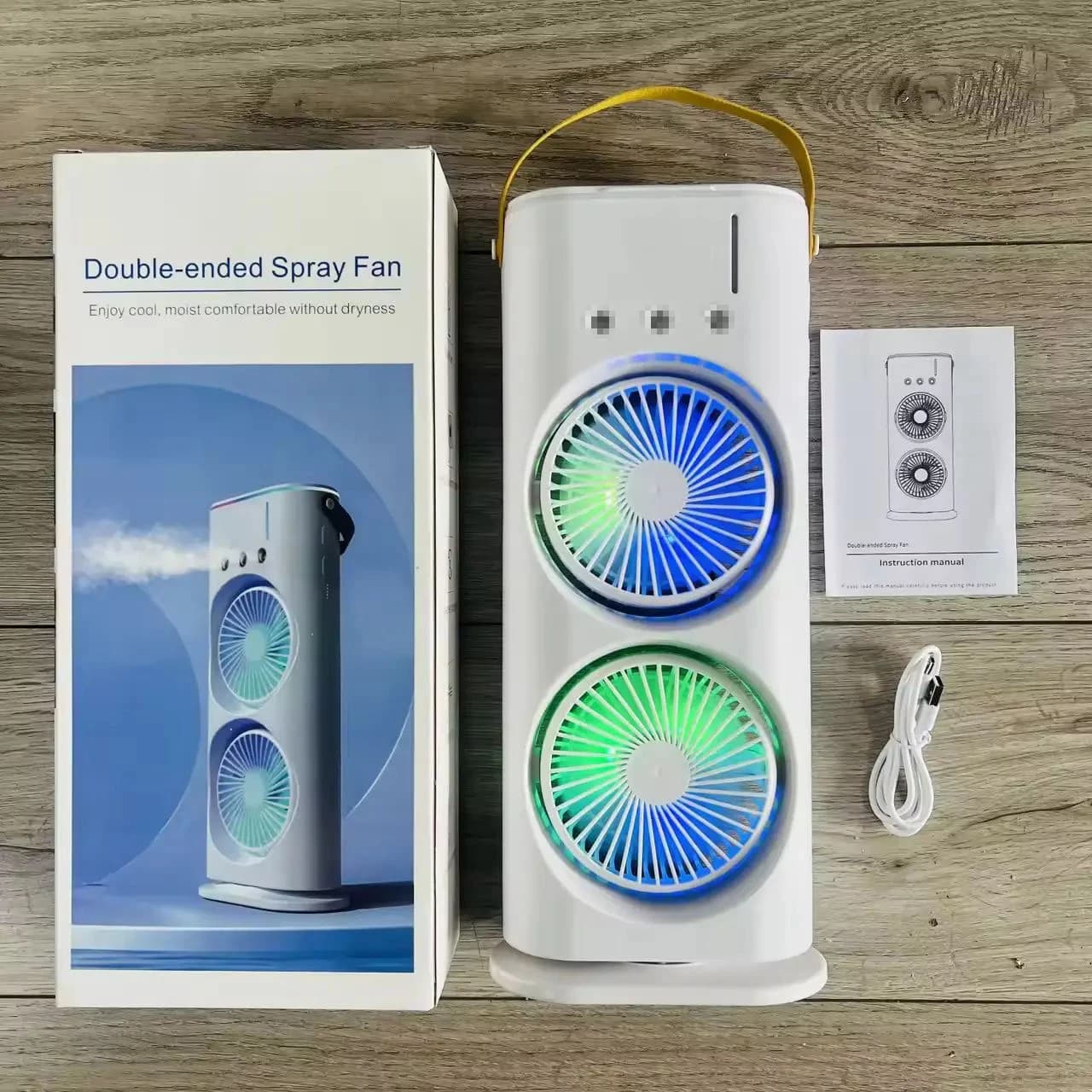 Ventola di raffreddamento dell'aria all'ingrosso Ventola del condizionatore d'aria di raffreddamento ad acqua con nebbia a 7 colori con ventola umidificatore spray per stanza telecomandata
