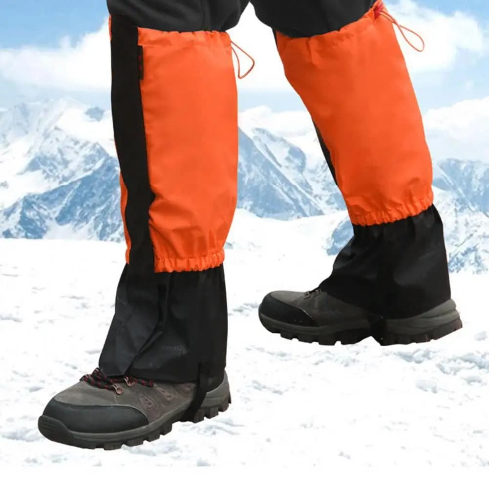 1 paio di ghette per scarponi da neve, resistenti all'usura, impermeabili, regolabili, per uomo e donna, protezioni per le gambe per l'escursionismo in campeggio