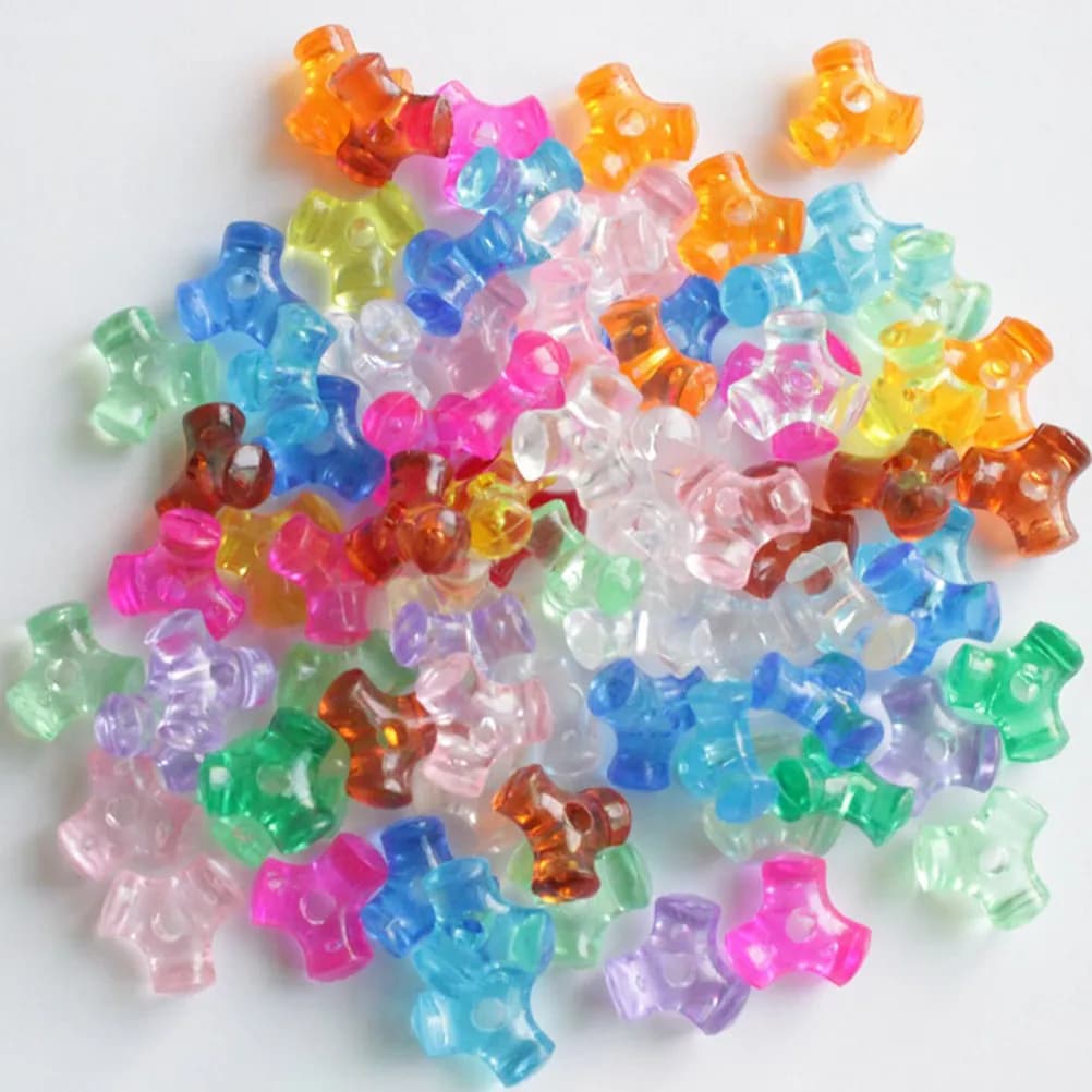 Set di 1000 Perline Colorate in Plastica per Bambini, Perline a Tre Forme per Creazione di Gioielli, Collane, Braccialetti, Orecchini e Accessori per Capelli