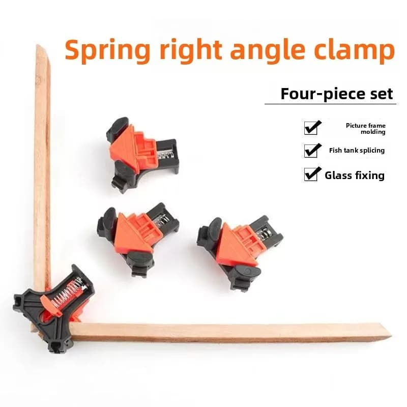 Set of 4 Straight Angle Clamps 90 Degrees, Frame Clips, Woodworking Manual Tools, Positioning and Fixing Kits
