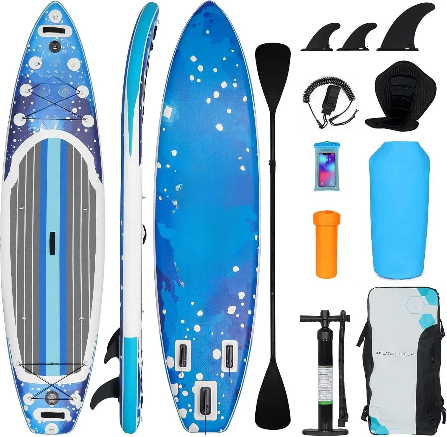 Tavola da Stand Up Paddle Gonfiabile con Sedile Kayak, SUP Antiscivolo con Kayak Premium, Barca Portatile per Stand Up Paddle