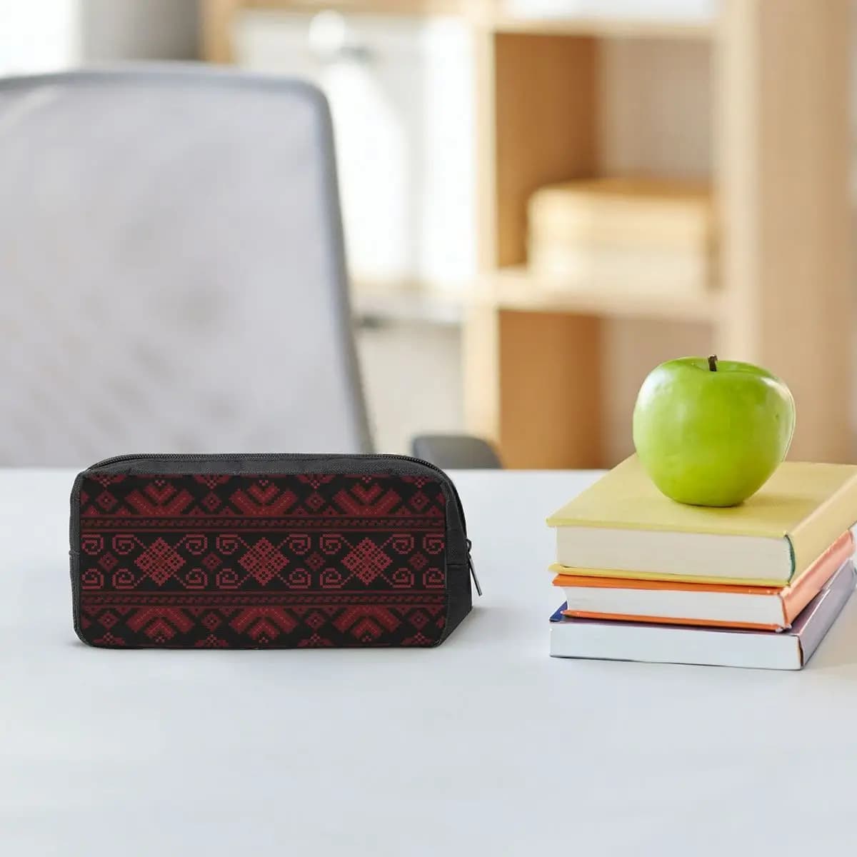 Astucci per Matite con Ricamo Tradizionale Realistico Palestinese e Giordano Tatreez, Ideali come Regalo per Studenti, Porta Penne e Astuccio