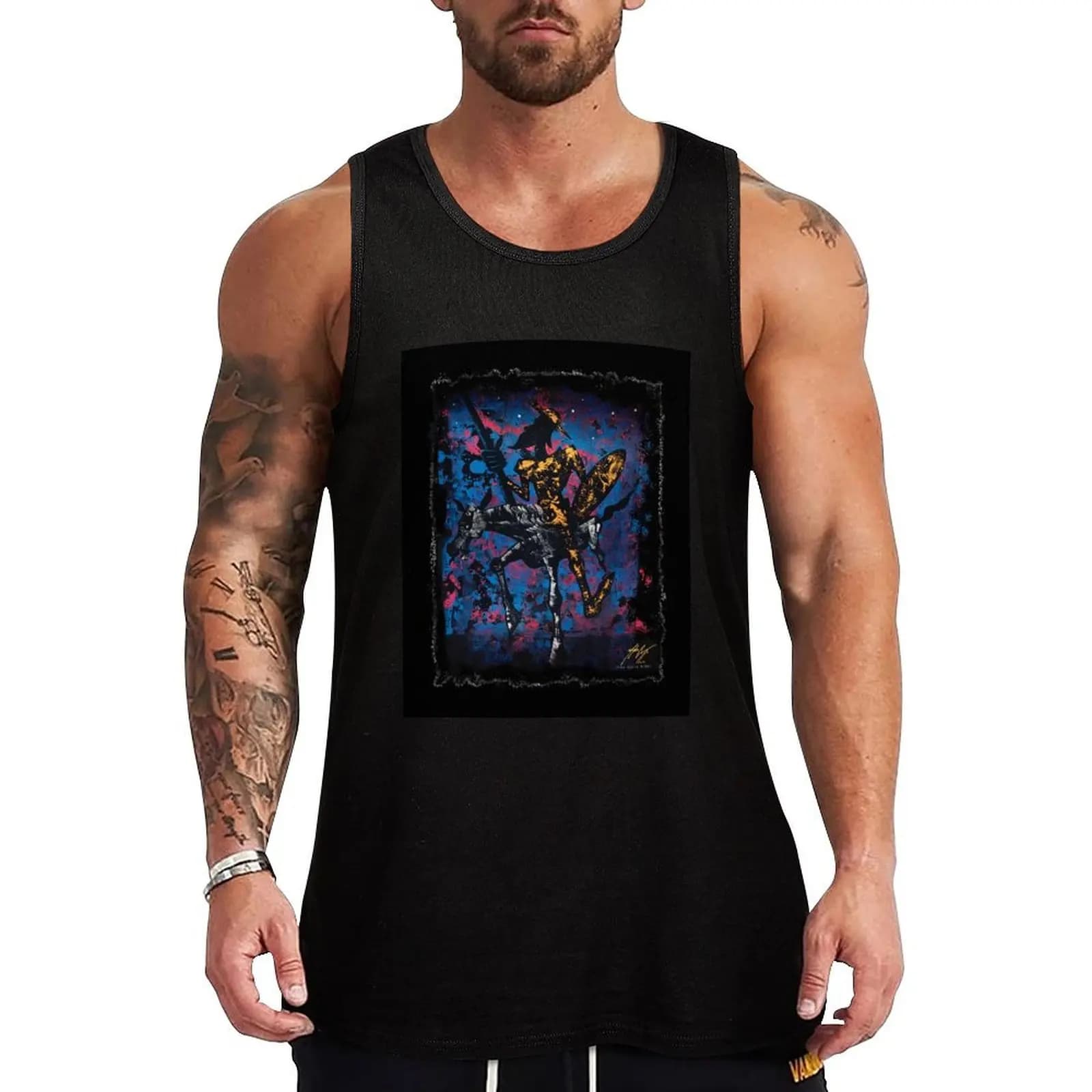 Don Quixote en La Mancha Tank Top Performance Stretch Tank Top Abbigliamento sportivo per allenamento