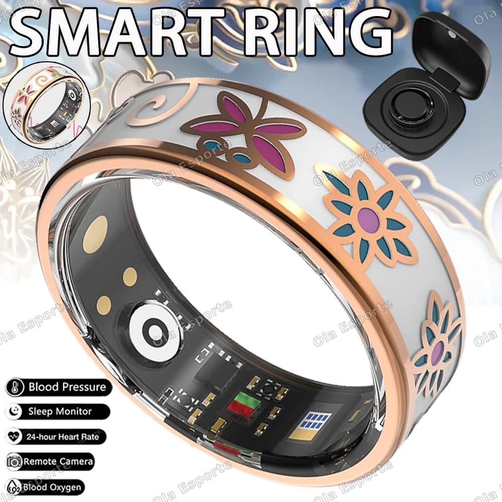 New Intelligent 2026 Ring with Colorful Nail Polishes for Women, Stainless Steel Smart Rings, Waterproof IP68, Tracker Fitness