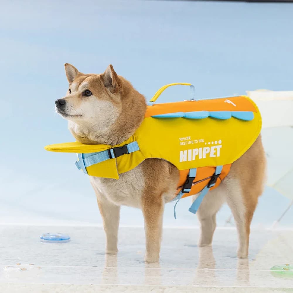 1Pcs Dog Life Jacket, Adjustable Dog Swim Vest with Rescue Handle High Buoyancy for Swimming Boating Puppy