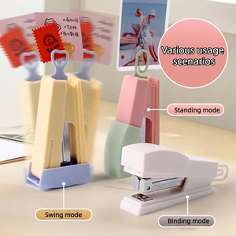 1pc desktop multi-purpose stapler, suitable for binding up to 20 pages of school office, ticket paper and documents