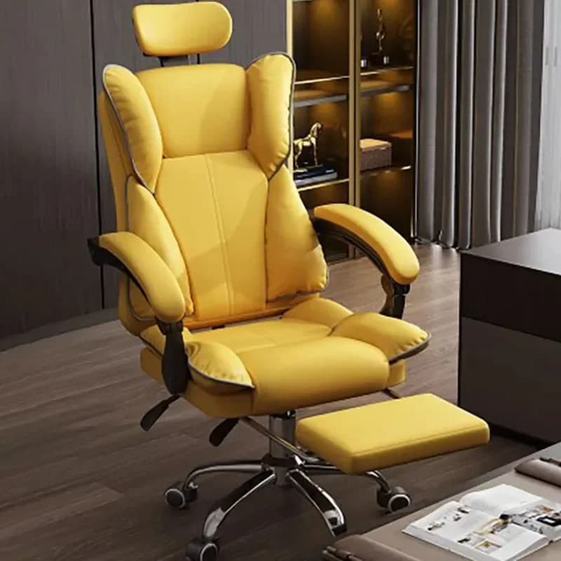 Sedia da gioco comfort di lusso Poggiapiedi Cuscino per schienale Ruote Sedia mobile reclinabile Studio per computer