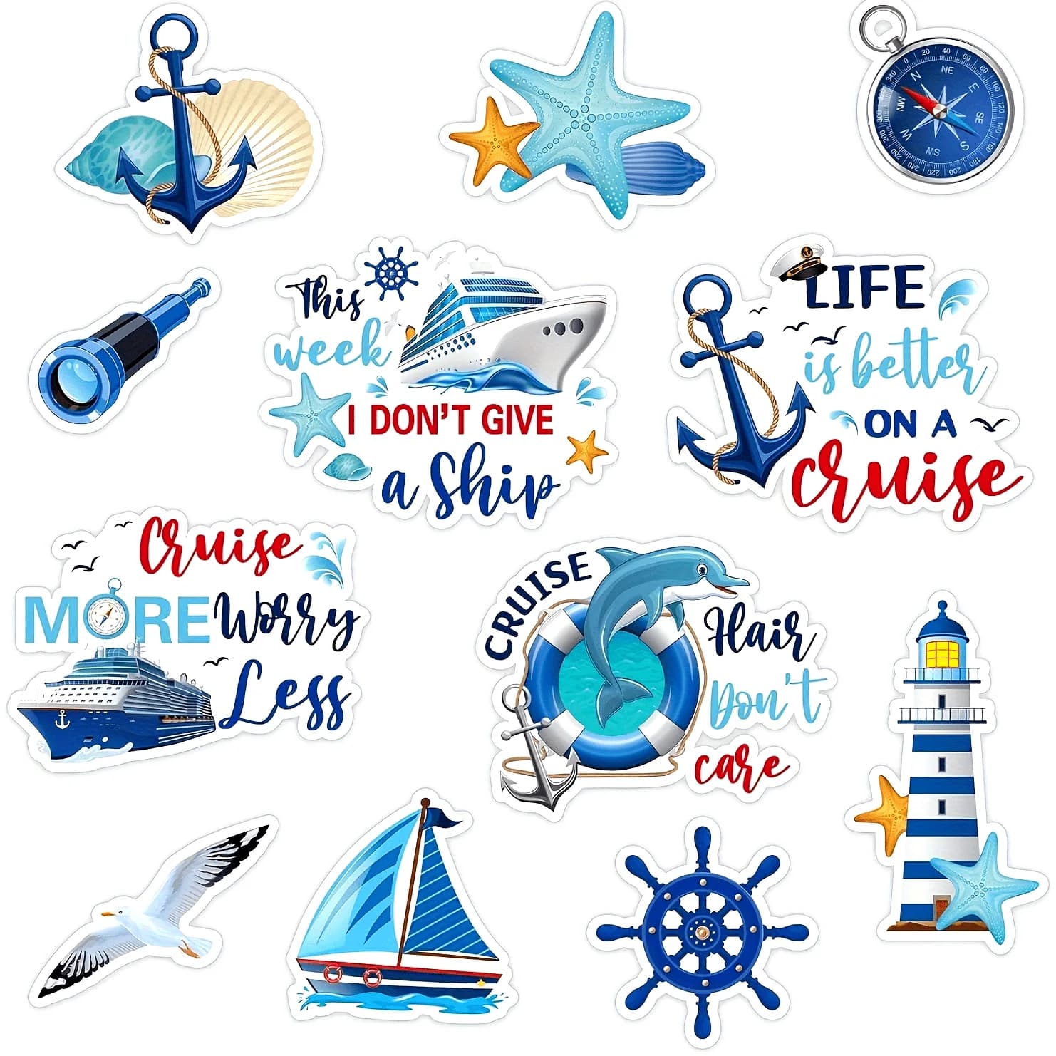 Set di 12 Magneti per Porte di Navi da Crociera, Magneti per Frigorifero e Auto a Forma di Ancora, Decorazioni Magnetiche per Cabine, Perfetti per Feste a Tema Carnevale