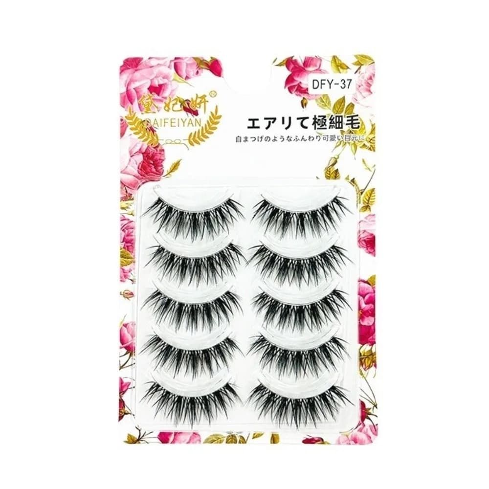5pairs/box Black Natural False Eyelashes Curvature C 13MM DIY Lashes Extension Reusable Eye Makeup Thick Dense Fake Eyelashes