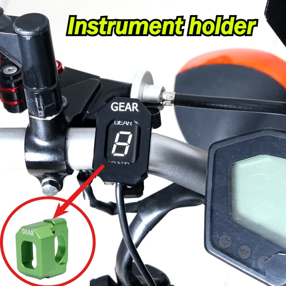 Universal Motorcycle Gear Indicator Display Bracket Aluminum Alloy Protective Cover Handlebar Meter Mount
