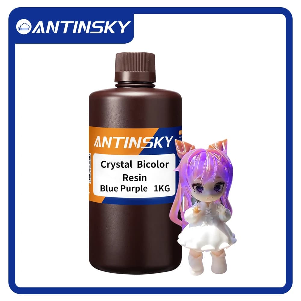 Resina Biocolor Cristallo Antinsky per stampanti 3D DLP LCD 405nm 1kg, materiale di stampa 3D, resina liquida 3D