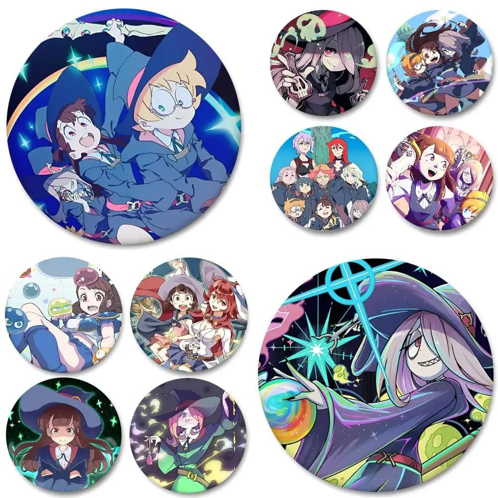 Anime Little Witch Academia Round Badge Creative Brooch Clothing Backpack Accessories Lapel Pin