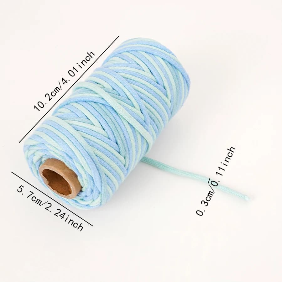 3mm Core-Spun Cotton Corda, 30m For Roll, Pure Cotton Tinto in Massa, Material for Fa-da-Te and Craftsmanship