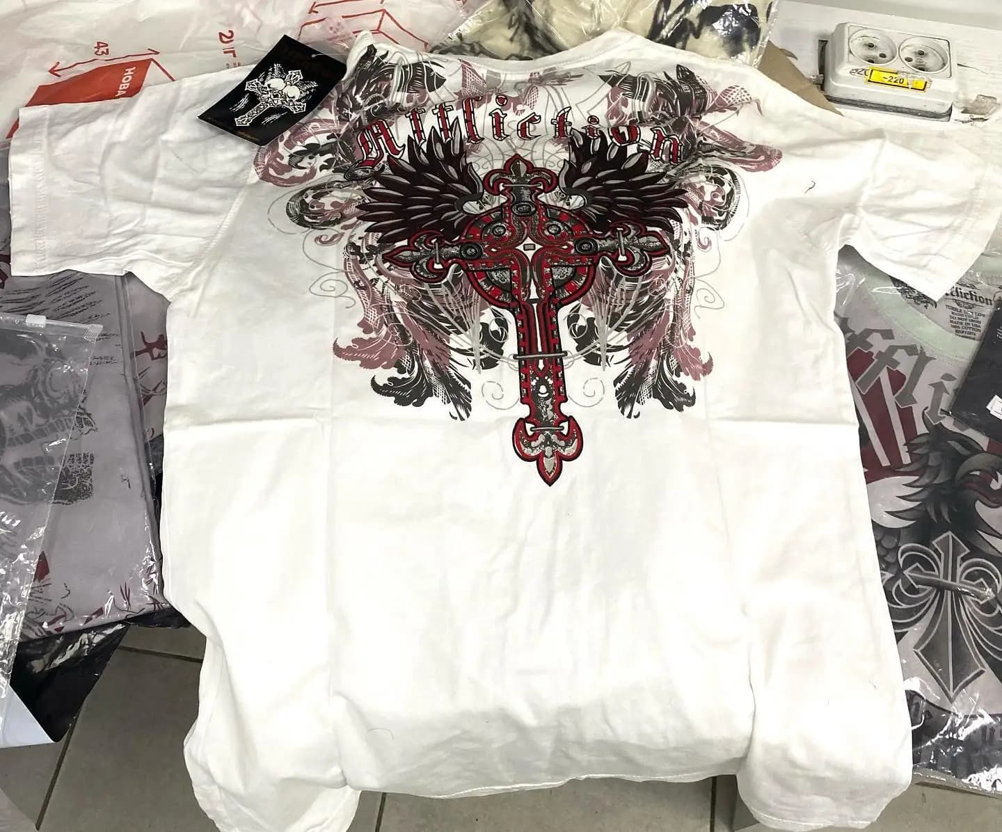 Y2K Afflizione estiva Ali nere rosse Stampa T Shirt Serie gotica High Street Cotone maniche corte larghe Collocazione ribelle