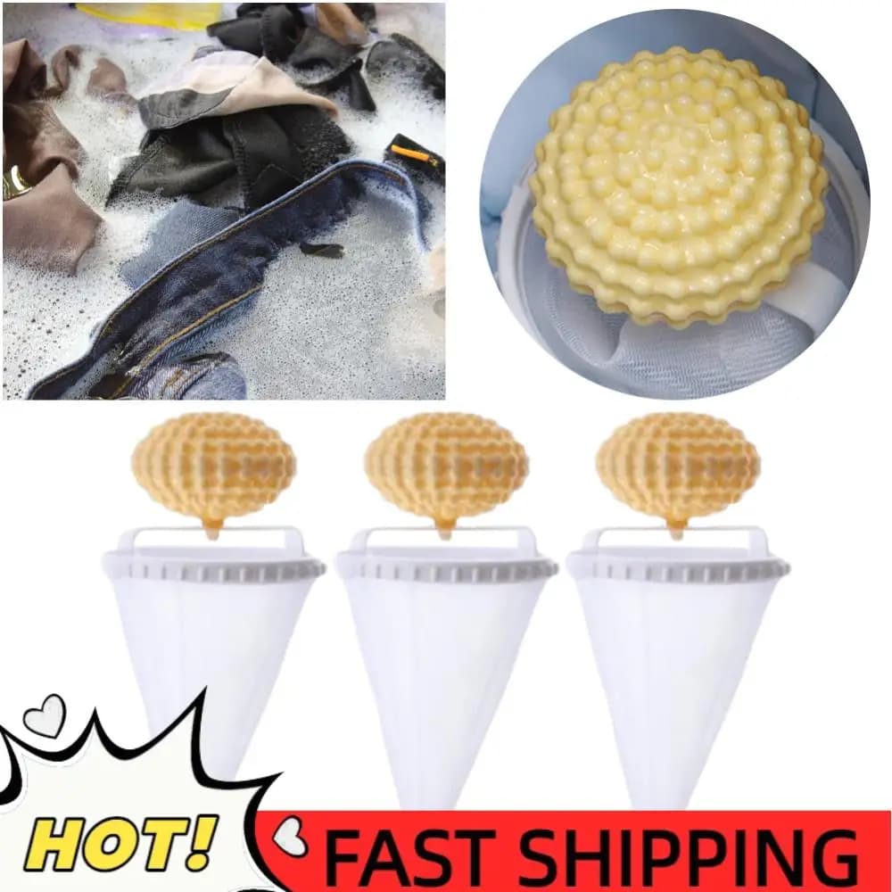 Set of 3 Reusable Network Bags to Remove Pet Hair, Washing Machine Hair Filter