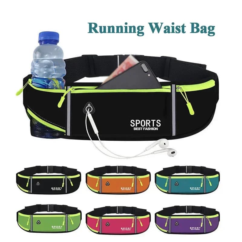 Sports Waist Bag for Women's Running Phone Bag Waterproof Comfortable Cycling Running Waist Belt with Safety Reflective Tape