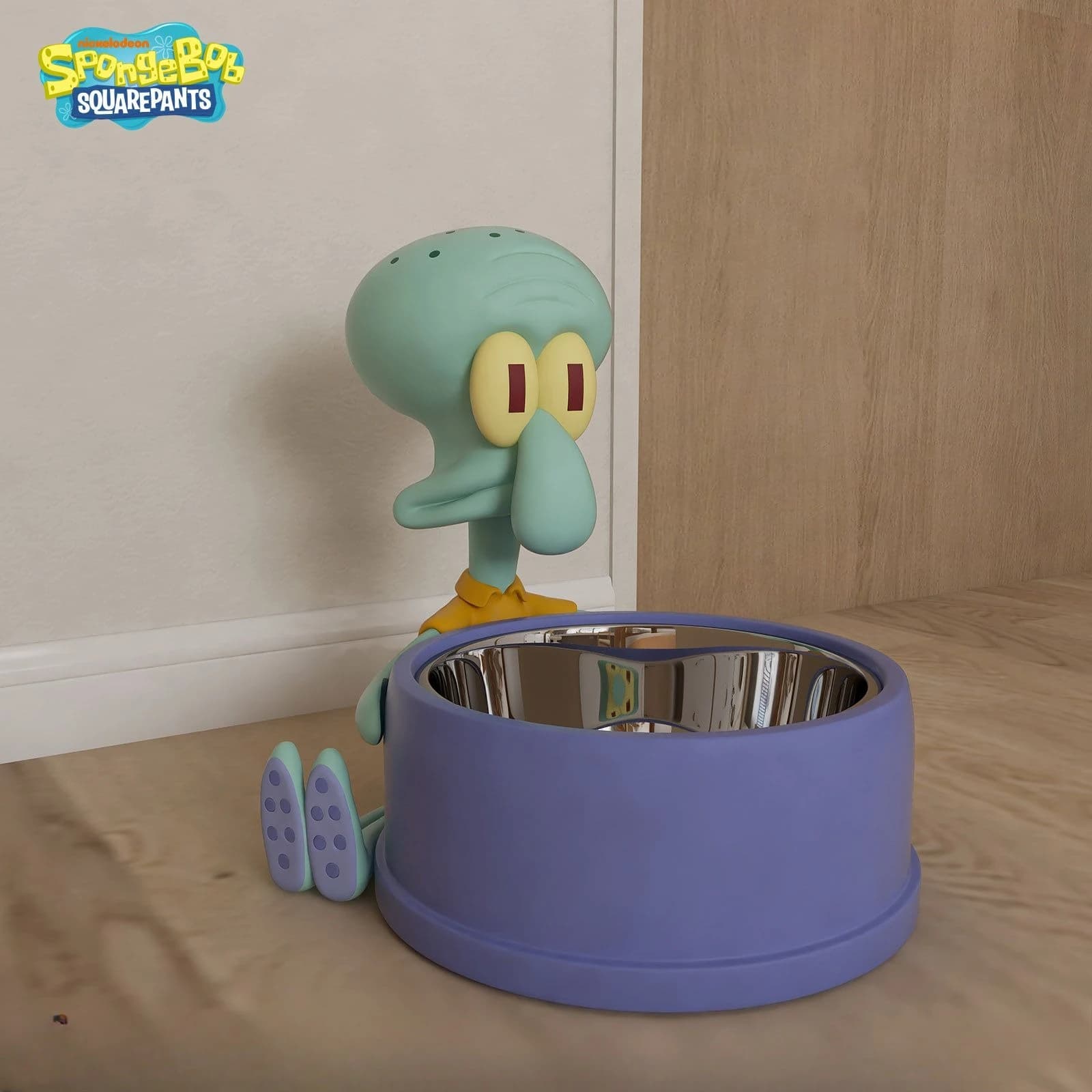 Ciotola per Animali Domestici a Forma di Squidward, Contenitore per Cibo e Acqua per Cani e Gatti, Ornamento da Soggiorno, Ciotola da Scrivania, Regalo
