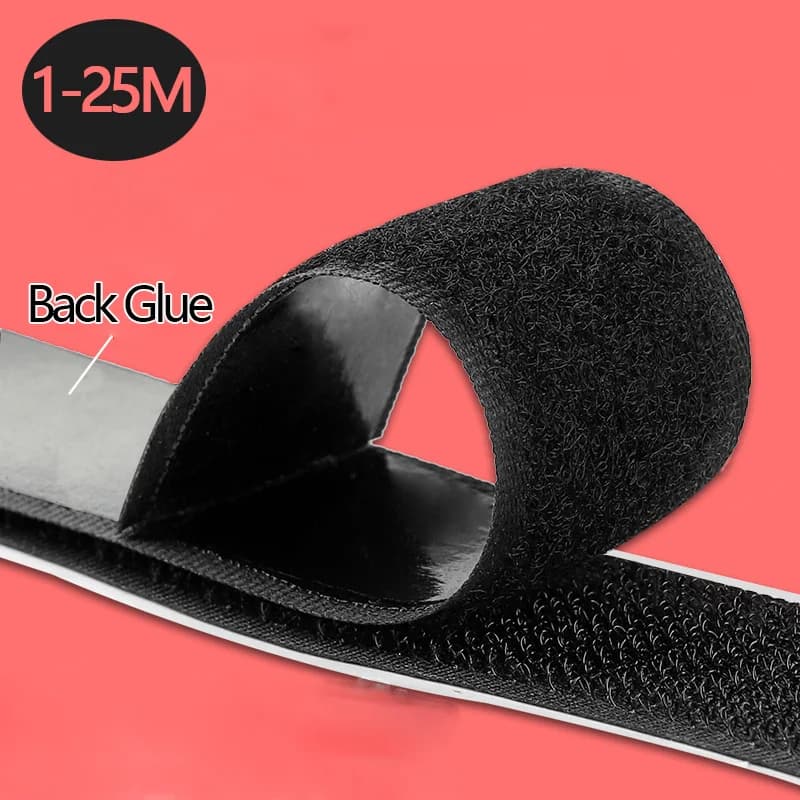 1-25Meter Self Adhesive Hook and Loop Tape Nylon Sticky Back Heavy Duty Adhesive Fastener Strip for Office Cable Home DIY Craft