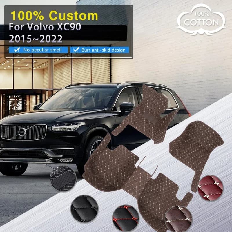 Tappetini per auto RHD completi per Volvo XC90 MK2 5 posti 2015 ~ 2022 Tappeto di lusso Pad Parti interne auto Tappetino in pelle resistente Tappeto Ca