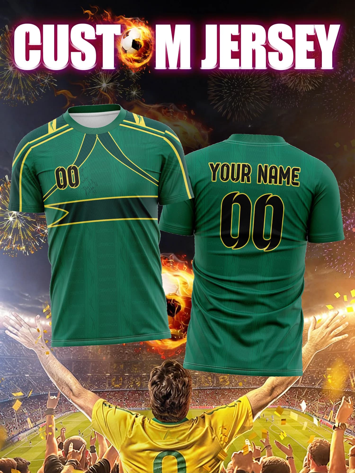 Custom Football Mesh with Picture, Number and Name, Women's Sports T-Shirt, Lightweight Outfit and Breathable for Football Fans