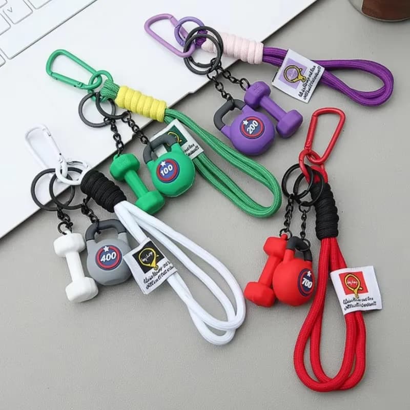 Creative INS Fitness Series Dopamine Barbell Plates Kettlebell Water Cups Dumbbells Keychain Keyring Simulation Pendant
