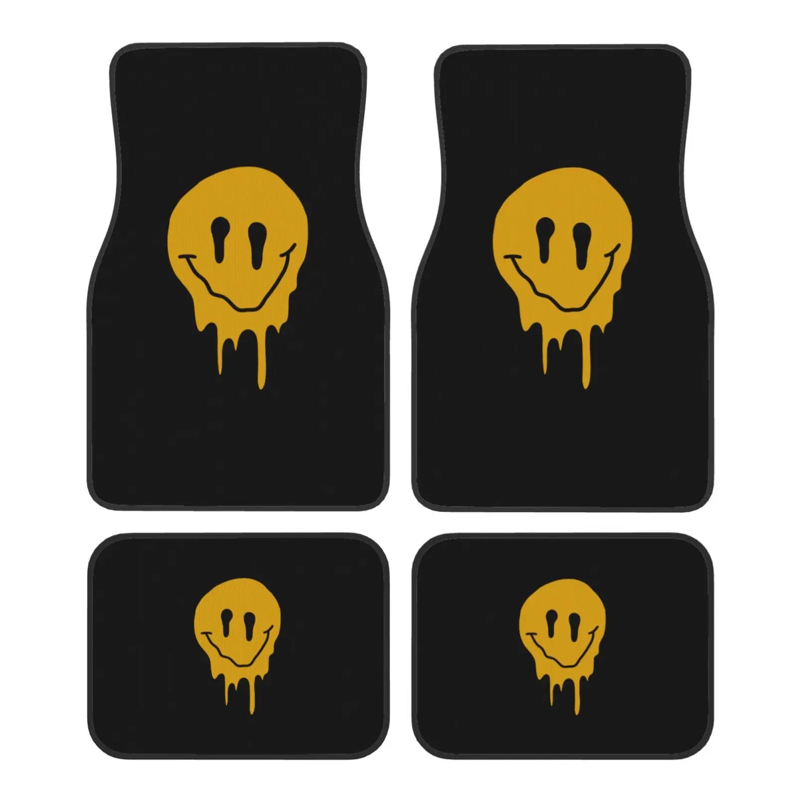 Drippy Smiley Tappetini per auto Set di 4 pezzi Tappetini per auto antiscivolo Tappeti Tappeti universali per berlina SUV Protezione per interni auto