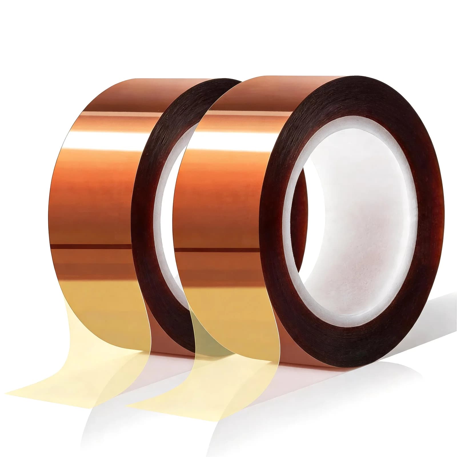 2 Rolls Heat Transfer Tape, High Temperature Polyimide Tape, 500°F Heat Resistant Adhesive for Soldering, Electrical Masking and 3D Printer Applications